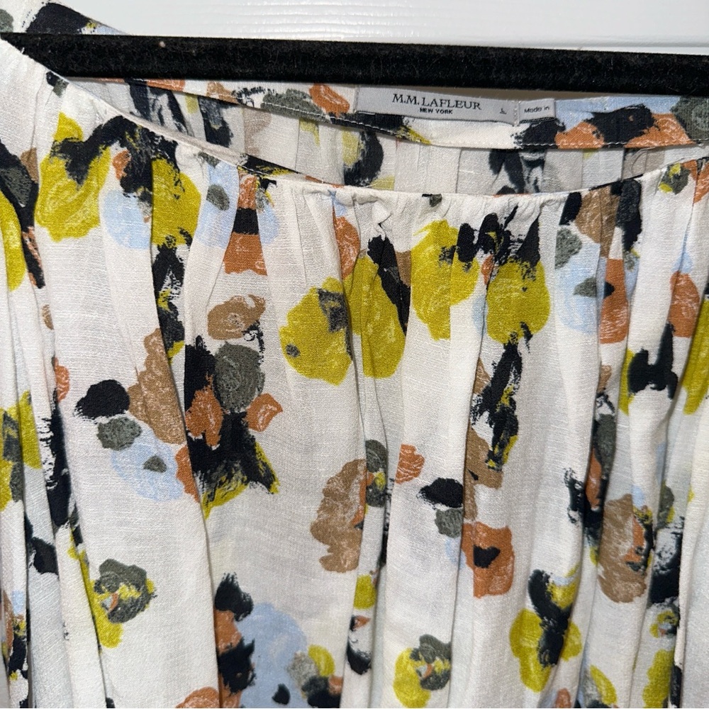 MM Lafleur Floral Blouse - White, Black, Yellow, Orange - Picture 5 of 8
